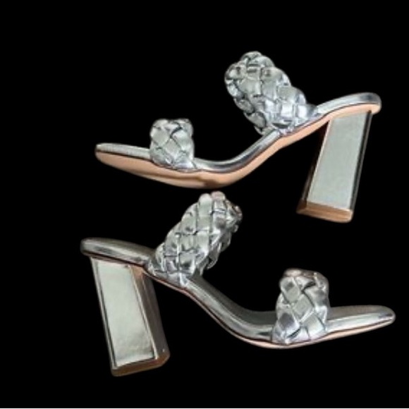 MATA Women’s braided two strap heels block sandals - Picture 4 of 13